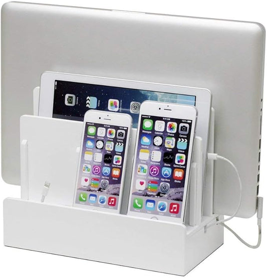 G.U.S. Multi-Device Charging Station Dock & Organizer - Multiple Finishes Available. for Laptops, Tablets, and Phones - Strong Build | High Gloss White