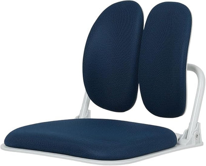 【Made in Korea】 Dual-Backrests Ergonomic Floor Chair with Back Support - Meditation Chair, Floor Gaming Chair, Reading Chair, Floor Chairs for Adults, Foldable Chair (Blue)