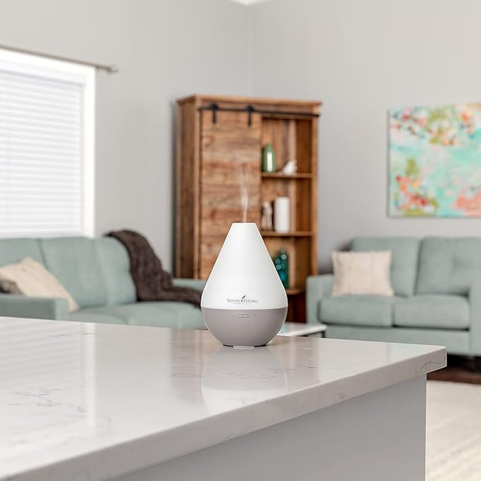 Young Living Dewdrop Essential Oil Diffuser | 3 Mist Modes, Ultrasonic Technology, & 10 LED Lights | Auto Shut-Off, 10-Hour Run Time | Aromatherapy for Relaxation & Focus