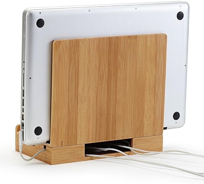 Great Useful Stuff G.U.S. Multi-Device Charging Station Dock & Organizer - Multiple Finishes Available. for Laptops, Tablets, and Phones - Strong Build, Eco-Friendly Bamboo