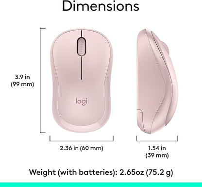 Logitech MK270 Wireless Keyboard and Mouse Combo for Windows, 2.4 GHz Wireless, Compact Mouse, 8 Multimedia and Shortcut Keys, 2-Year Battery Life, for PC, Laptop - Rose