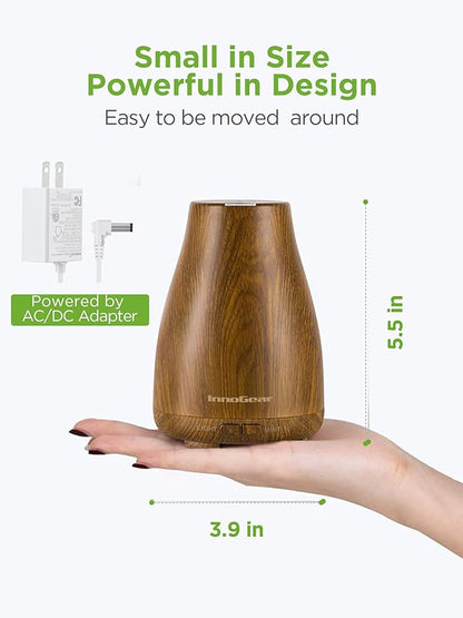 InnoGear Essential Oil Diffuser, Premium 5-in-1 Diffusers for Home Scent Aromatherapy Diffuser Air Desk Humidifier for Bedroom Large Room Office 7 Color LED 2 Mist Mode Waterless Auto Off, Bronze