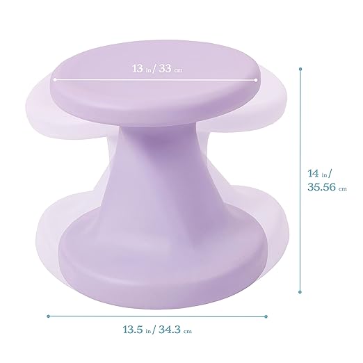 ECR4Kids Twist Wobble Stool, 14in Seat Height, Active Seating, Light Purple