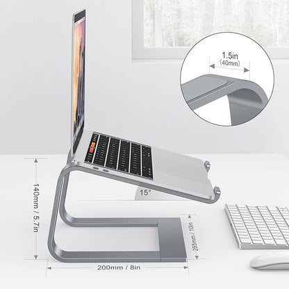 OMOTON Laptop Stand for Desk, Detachable Laptop Riser, Aluminum Laptop Holder, Compatible with MacBook Air/Pro, Dell, HP, and All Laptops (11-16 inch), Grey