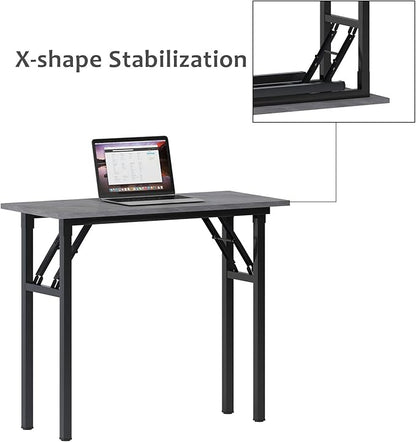 Need Small Desk 31 1/2" No Assembly Foldable Writing Table,Sturdy and Heavy Duty Folding Computer Desks for Small Space/Home Office/Dormitory AC5LB(80 * 40)