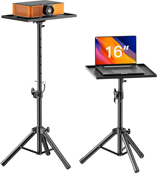 AMADA HOMEFURNISHING Projector Stand, Laptop Stand with Adjustable Height 22 to 36 inch, Projector Mount as DJ Racks/Projector Tripod Stand/Laptop Floor Stand for Office, Home, Stage or Studio-AMPS01