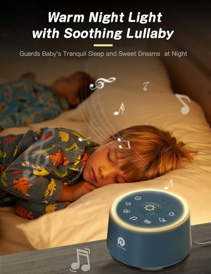 Dreamegg D1 Sound Machine - White Noise Machine with Baby Night Light for Sleeping, High Fidelity Sounds, Timer & Memory Feature, Sound Machine for Baby Adults, Home, Office, Travel (Navy Blue)