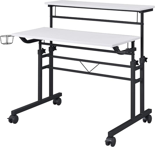 Techni Mobili RTA-3800SU Desk, 35.25" W x 25" D x 28-39.75" H, White