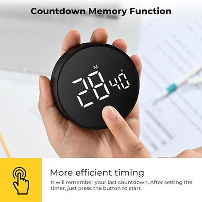 EooCoo Kitchen Timer with Large Bright Display, 199 Minute Countdown Countup Digital Timer Strong Magnetic Back, Easy Operation - Perfect for Cooking, Classroom, and Workout