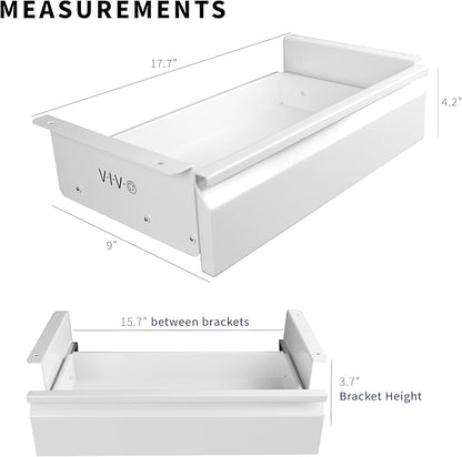 VIVO 16 inch Under Desk Mounted Sliding Pull-out Drawer without Shell, Space-Saving, Office Accessories Storage Organizer for Sit Stand Desk Workstation, White, DESK-AC03A-W