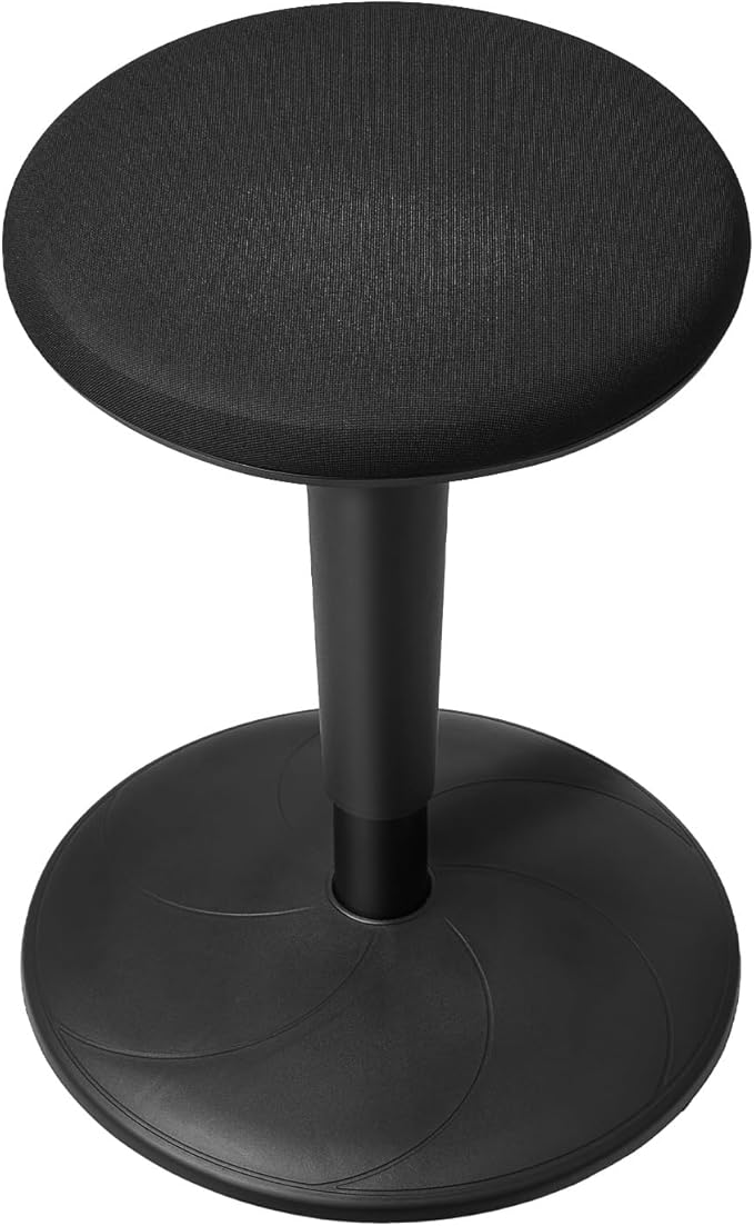 VEVOR Wobble Chair, Height-Adjustable (21.7-28.3") Active Chair, Flexible Seating Wobble Stool Made of Iron Improves Focus & Posture, Ideal for Schools, Office and Home, 8° Tilt Angle, Age 12-18 Black