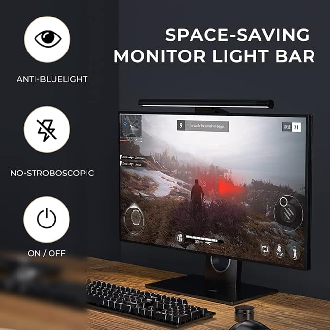 Curved Monitor Light Bar for Curved Monitor,E-Reading LED Monitor Light with 3 Color Temperature Modes Stepless Dimming,Monitor Lamp with USB Powered for Work and Office (L1 Plus)