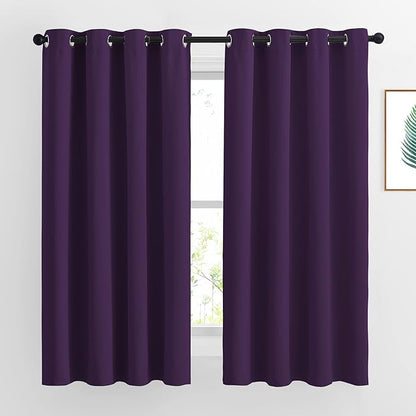 NICETOWN Insulated Curtains Blackout Draperies - Window Treatment Blackout Curtains/Drapes for Bedroom/Living Room Window (63 inches Long, 2 Panel Set, Royal Purple)