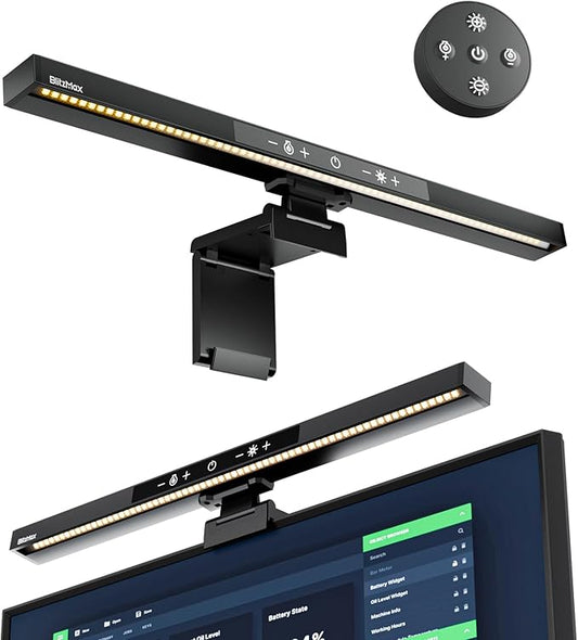 Monitor Light Bar with Remote Control, USB Computer Monitor Lamp, Eye-Care Screen Light Bar, Adjustable Color Temperature, Stepless Dimming, No Screen Glare Desk lamp Home Office Game