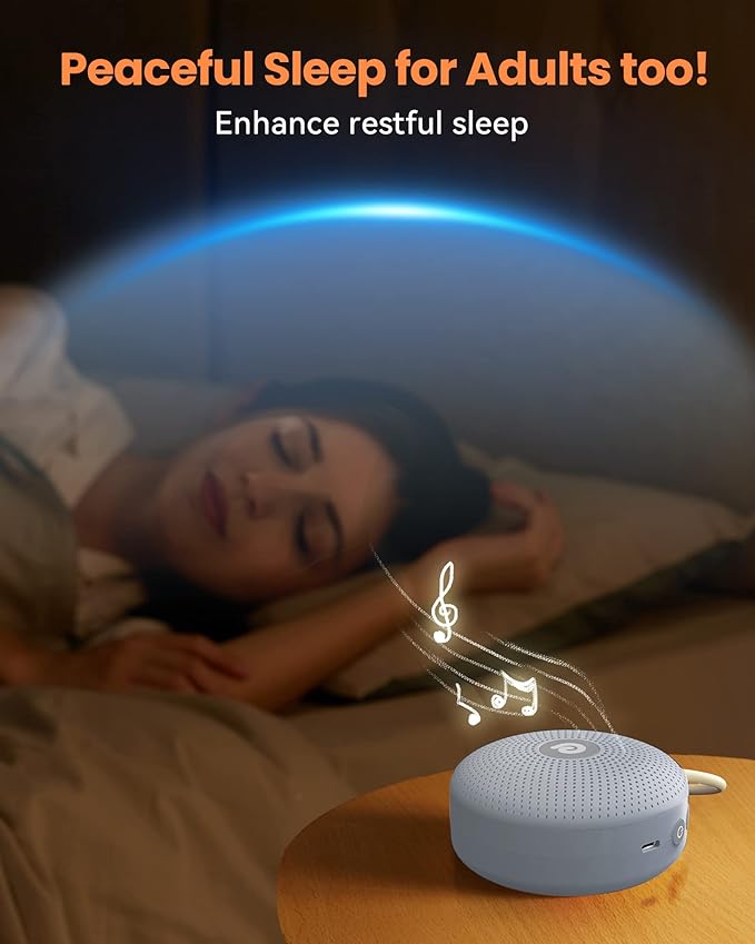 Dreamegg White Noise Machine - Portable Sound Machine for Baby Adult, Features Powerful Battery, 21 Soothing Sound, Noise Canceling for Office & Sleeping, Sound Therapy for Home, Travel(2Light Blue)