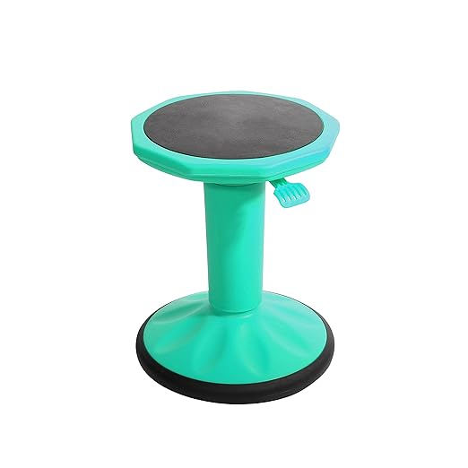 Pearington SitFree Height Adjustable Wobble Stool, Active Flexible Seating Chair for Kids and Adults - School and Office, Teal