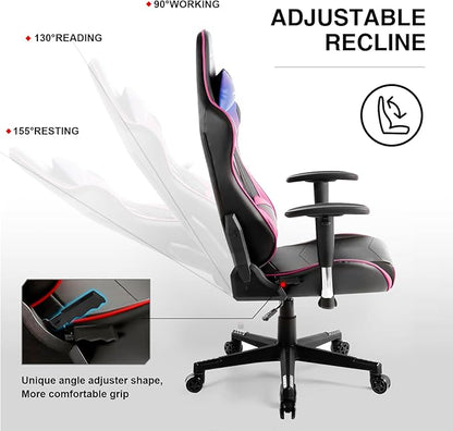 GTRACING Gaming Chair Racing Office Computer Ergonomic Video Game Chair Backrest and Seat Height Adjustable Swivel Recliner with Headrest and Lumbar Pillow Esports Chair (Colorful)