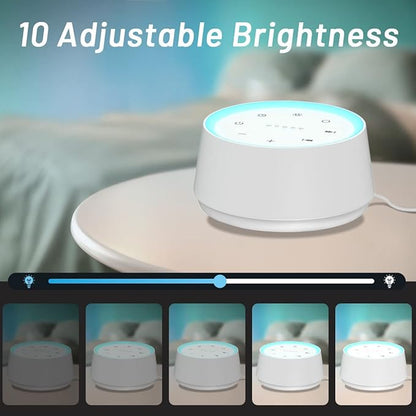 EasyHome Sleep Sound Machine White Noise Machines with 30 Soothing Sounds 12 Adjustable Night Light 10 Adjustment Brightness 32 Levels of Volume 5 Timers and Memory Function Kid Adult Travel