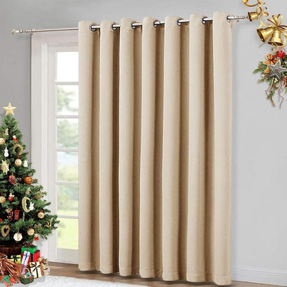 NICETOWN Loft Room Divider Curtain Screen Partition, Lower Noise Basement Hospital Medical Clinic Spa Lab Cubicle Curtain Space Divider Privacy Screen (Biscotti Beige, 1 Panel, 12.5ft Wide x 9ft Long)