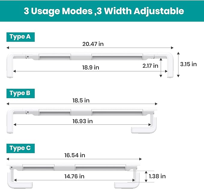 2 Pack Computer Monitor Stand, Klearlook Foldable Monitor Stand Riser, Height Adjustable Computer Stand, Monitor Riser Stand with Storage Drawer & Tablet Phone Stand for Computer, Desktop, Laptop (White)