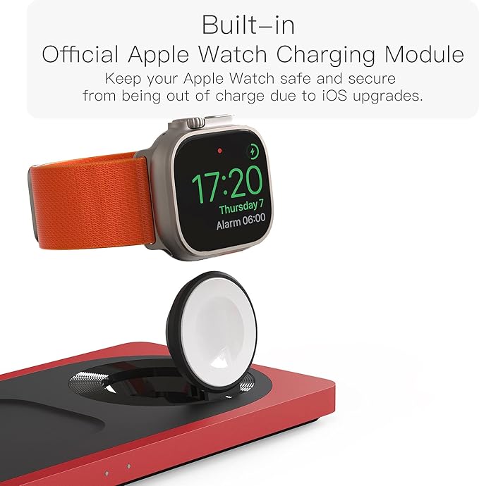 3-in-1 Charging Station for Apple Devices: Used for iPhone and Watch Charging Station with Magsafe Charger Stand, Wireless Charger for iPhone15/14/13/12, Apple Watch 1-9/Ultra, AirPods 3 Pro