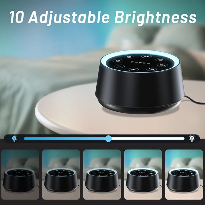 EasyHome Sleep Sound Machine White Noise Machines with 30 Soothing Sounds 12 Adjustable Night Light 10 Adjustment Brightness 32 Levels of Volume 5 Timers and Memory Function Home Travel Office