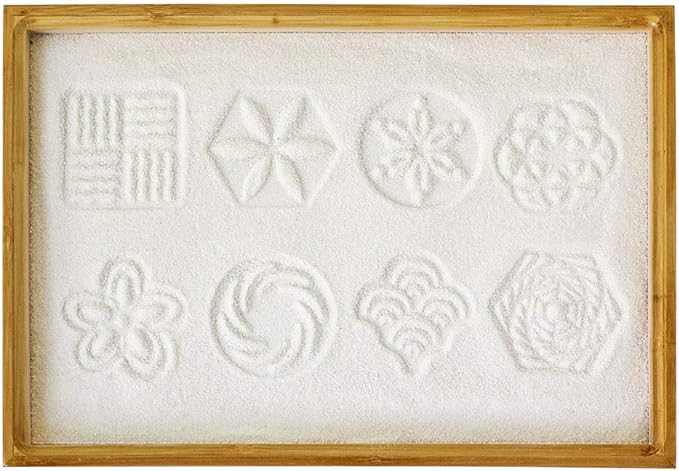 BangBangDa Zen Garden Stamps Rake Gifts - Patterns Sand Play Therapy Kit Meditation Tool Accessories Supplier Mini Office Tabletop Miniature Sandbox Father Mother Mon Dad Man Women Zen Gifts