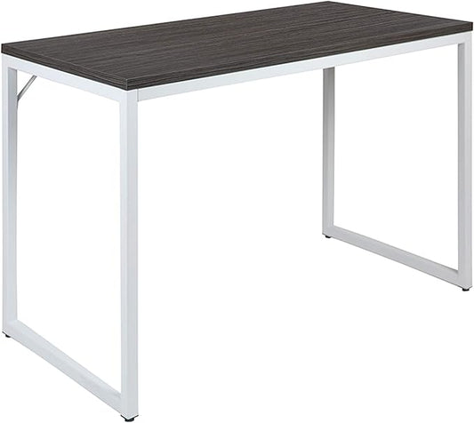 Flash Furniture Kimberly Tiverton Industrial Modern Desk-Rustic Gray/White Commercial Grade Computer Desk-47" Sturdy Home Office Desk-Writing Desk