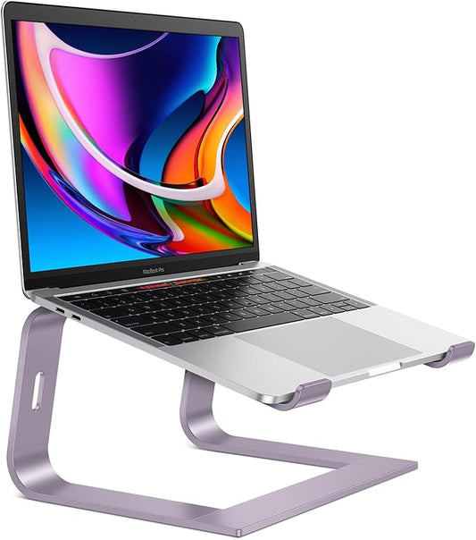 OMOTON Laptop Stand, Detachable Laptop Mount, Aluminum Laptop Holder Stand for Desk, Compatible with MacBook Air/Pro, Dell, HP and All Laptops (11-16 inch), Purple