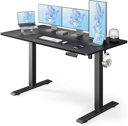 Marsail Electric Standing Desk, Adjustable Height Stand up Desk, 55 x 24 Inches Sit Stand Home Office Desk, Computer Desk, Black