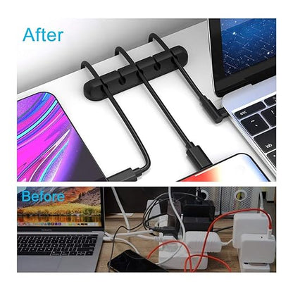 Cord Organizer, Cable Clips Cord Holder, Cable Management USB Cable Power Wire Cord Clips, 2 Packs Cable Organizers for Car Home and Office (5, 3 Slots)