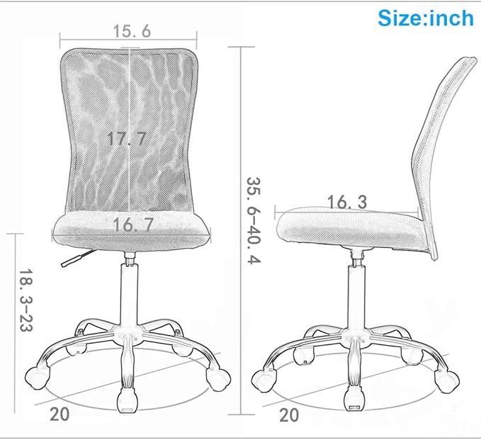 Ergonomic Office Chair Desk Chair Mesh Computer Chair Back Support Modern Executive Mid Back Rolling Swivel Chair for Women, Men (Grey)