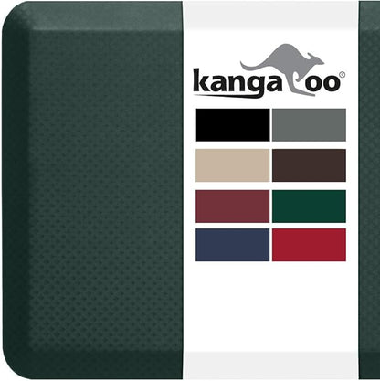 KANGAROO Thick Ergonomic Anti Fatigue Mats for Kitchen Floor, Cushioned Standing Office Desk Mat, Waterproof Scratch Resistant Topside, Supportive All Day Comfort Padded Foam Rugs, 20x32, Hunter Green