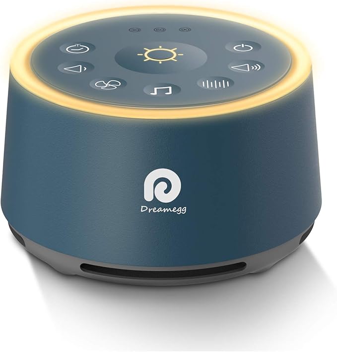 Dreamegg D1 Sound Machine - White Noise Machine with Baby Night Light for Sleeping, High Fidelity Sounds, Timer & Memory Feature, Sound Machine for Baby Adults, Home, Office, Travel (Navy Blue)