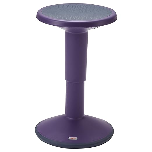 ECR4Kids SitWell Wobble Stool, Adjustable Height, Active Seating, Eggplant