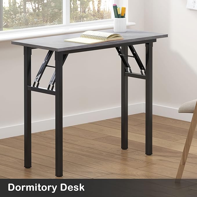 Need Small Desk 31 1/2" No Assembly Foldable Writing Table,Sturdy and Heavy Duty Folding Computer Desks for Small Space/Home Office/Dormitory AC5LB(80 * 40)