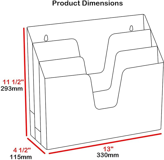 Acrimet Horizontal Triple File Folder Holder Organizer (Solid Green Color)