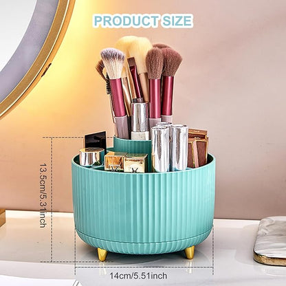 Pencil Holder For Desk,5 Slots 360°Degree Rotating Desk Organizers And Accessories,Desktop Storage Stationery Supplies Organizer, Cute Pencil Cup Pot For Office, School, Home (C-Blue)