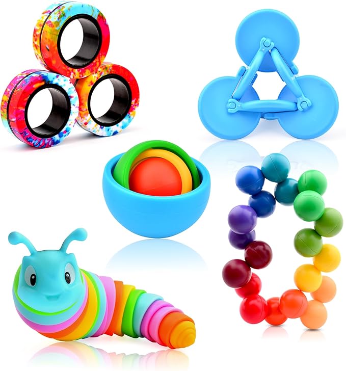 Fidget Toys for Kids 8-12 Pack, Sensory Toys Set Christmas Stocking Stuffers for Adults Teen Autism, Fidget Slug, Sensory Ball Desk Toy Stress Relief Toys for ADHD Toddler