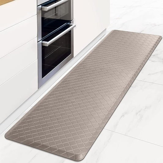 HappyTrends Kitchen Runner Rugs Anti-Fatigue mats,17.3"x 60",Non Slip Waterproof Ergonomic Comfort Mat for Kitchen, Floor Home, Office, Sink, Laundry,Khaki