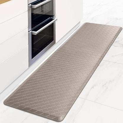 HappyTrends Kitchen Runner Rugs Anti-Fatigue mats - 4/5 Inch Thick Non Slip Waterproof Ergonomic Comfort Mat for Kitchen, Floor Home, Office, Sink, Laundry (17.3"x 60",Khaki)