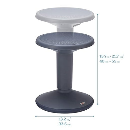 ECR4Kids SitWell Wobble Stool, Adjustable Height, Active Seating, Grey