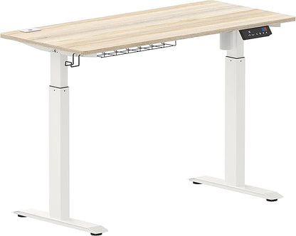 SHW Memory Preset Electric Height Adjustable Standing Desk, 48 x 24 Inches, Maple