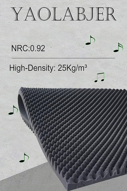 4 PCS Black Acoustic Foam, 48"X 24"X 2" Egg Crate Foam, Soundproof Foam, Fireproof Studio Foam Panels, Sound Absorbing Foam, Sound Proof Foam Panels, Sound Proof Panels For Walls