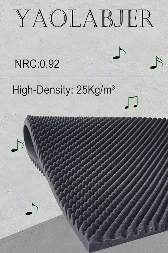 48"X 24"X 2" Egg Crate Foam Panel, Black Sound Proof Foam Panels, Acoustic Foam, Noise Cancelling Foam Studio Foam Panel, Sound Panels Noise Reducing For Walls（1 PCS）