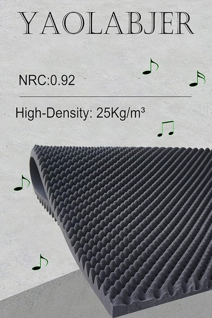 2 Pack 48"X 24"X 2" Black Sound Proof Foam Panels, Acoustic Foam Egg Crate Foam Panel, Noise Cancelling Foam Studio Foam Panel, Sound Panels Noise Reducing For Walls