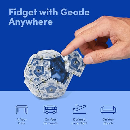 Speks Geode Sphere Magnetic Fidget Toy for Adults & Teens 14+ | Sensory Gadget for Stress Relief and Anxiety, Office Desk Toy Present, Christmas Gift, Holiday Stocking Stuffer | Cobalt, 12-Piece Set