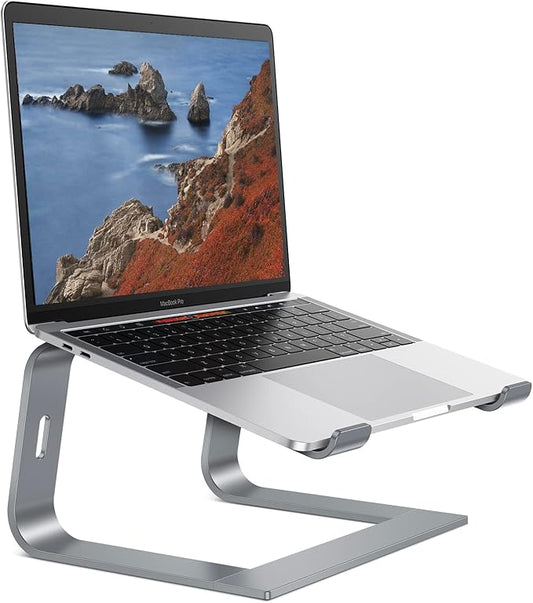 OMOTON Laptop Stand for Desk, Detachable Laptop Riser, Aluminum Laptop Holder, Compatible with MacBook Air/Pro, Dell, HP, and All Laptops (11-16 inch), Grey