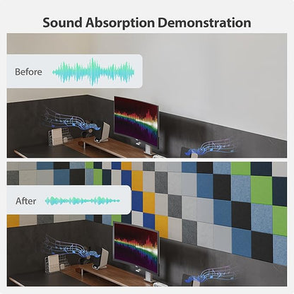 12 Pack Acoustic Panels Self Adhesive Sound Proof Foam, High Density Sound Acoustic Panel, 12X12X0.4 Inch Square Panels in Home, Office, Reccording Room, Studio,and More(Orange-Red)