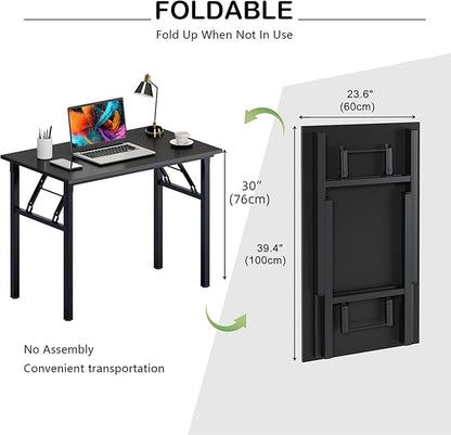 Need Computer Desk Folding Table Writing Desk/Compact Desk/Foldable Desk with BIFMA Certification, No Install Needed, Black AC5CB-100-60